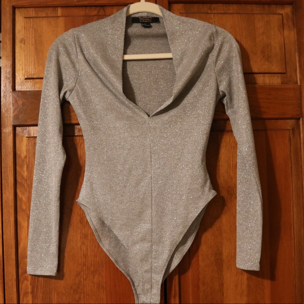Forever 21 Silver Bodysuit